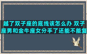 越了双子座的底线该怎么办 双子座男和金牛座女分手了还能不能复合